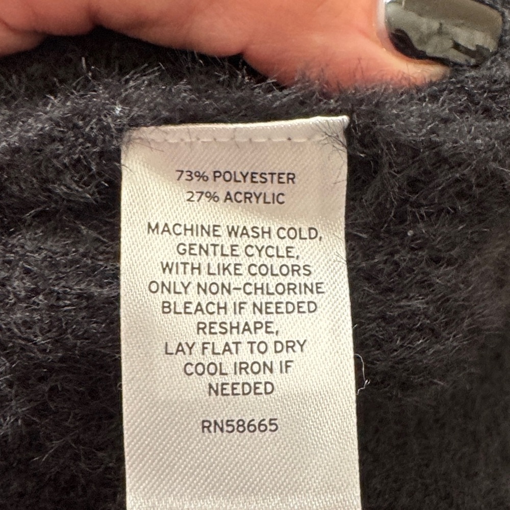 Abound Women's Wide Neck Soft Black Chenille Sweater - Picture 4 of 4